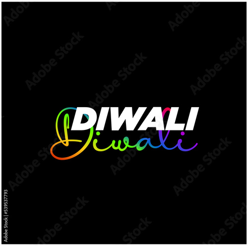 Diwali typography vector graphic. diwali colorful vector.