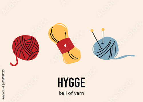 Set of hand knit labels, badges and design elements