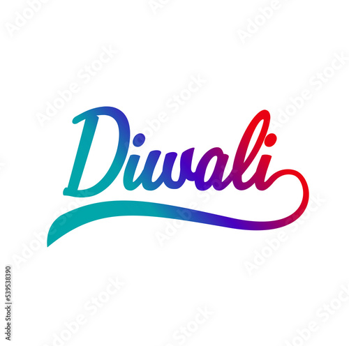 Diwali written in colorful typography. happy diwali.