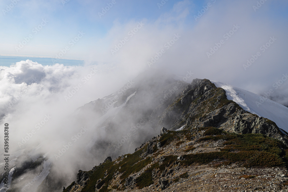 clouds over mountain