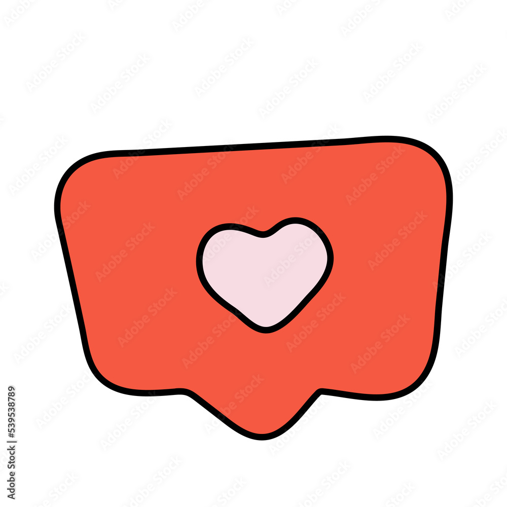 Emoticon heart on speech speech bubble icon design. Like sign icon Emoticon heart on speech speech bubble icon design. Like sign icon
