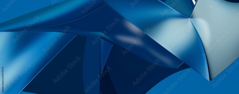 Obraz premium Flowing blue wave cloth, 3d rendering