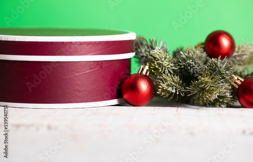 Christmas gift. Decoration. Christmas balls. Happy day. Gift. photo