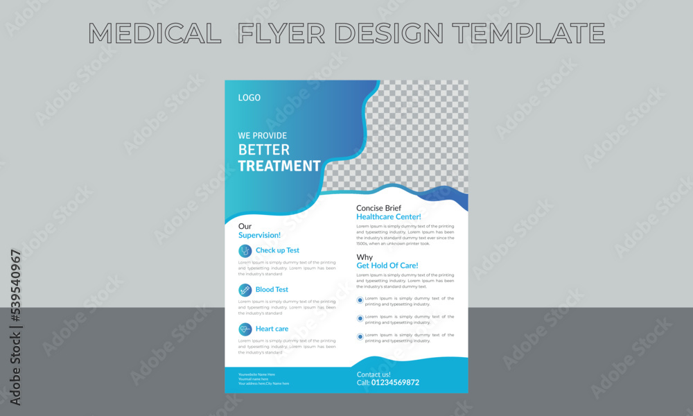  Modern Medical Flyer Design Template and Poster or Vector flyers  for print