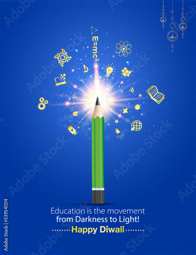 Tableau sur toile Eco friendly noiseless pollution free Green Diwali concept