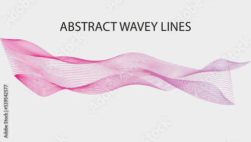 Pink abstract wavy lines. Digital future technology concept. vector illustration.