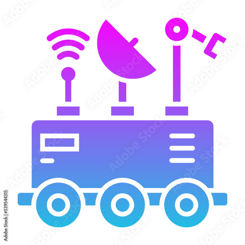 Mars Rover Glyph Gradient Icon