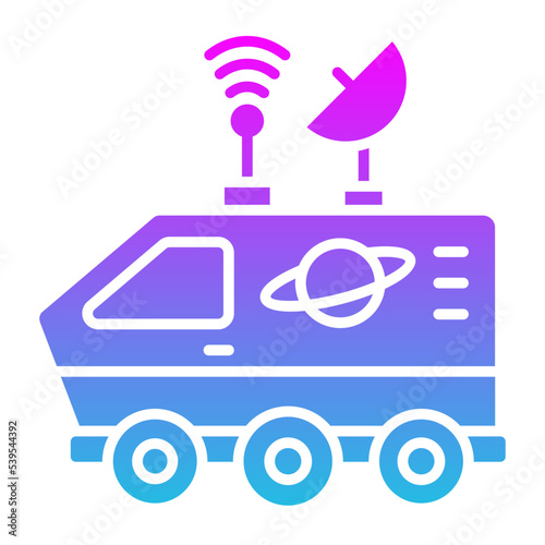 Space Rover Glyph Gradient Icon