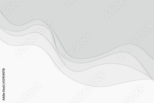 light empty space background with white and grey 3d waves