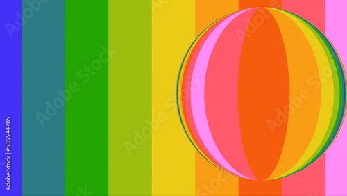 glass sphere passes in front of the colors of the rainbow spectrum