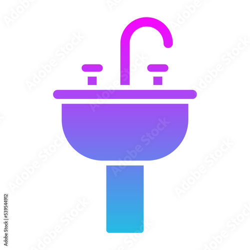 Sink Glyph Gradient Icon