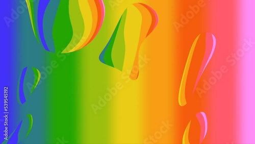 liquid drops with refraction in front of the spectrum color.