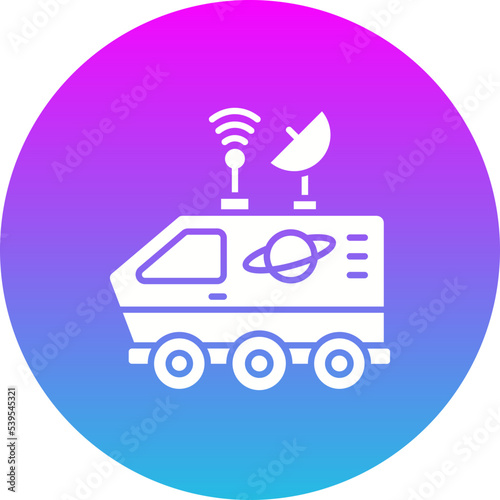 Space Rover Gradient Circle Glyph Inverted Icon