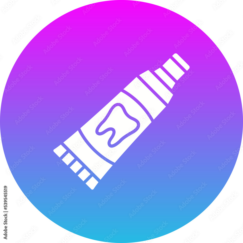 Toothpaste Gradient Circle Glyph Inverted Icon Toothpaste Gradient Circle Glyph Inverted Icon