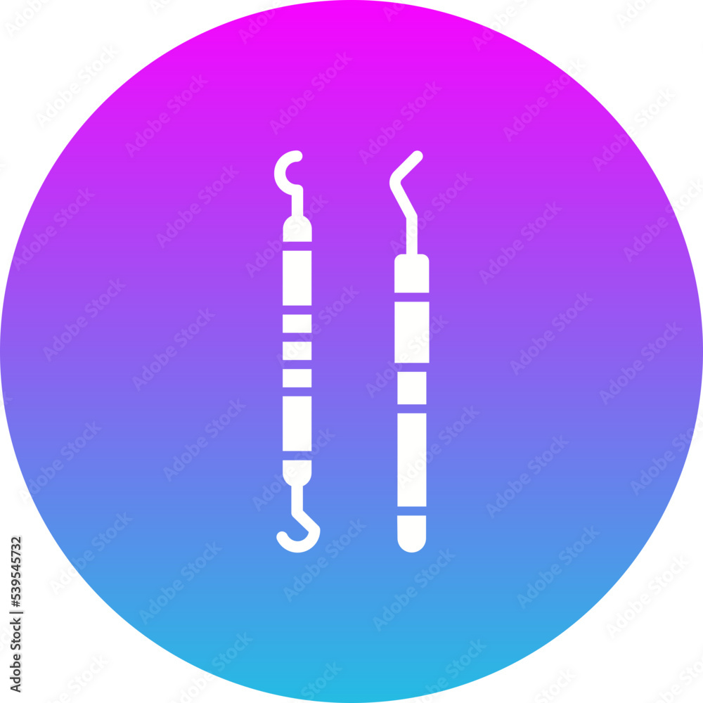 Dental Probe Gradient Circle Glyph Inverted Icon Dental Probe Gradient Circle Glyph Inverted Icon