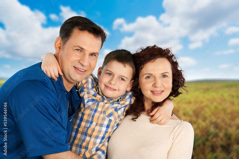 Happy young family have fun outdoor Happy young family have fun outdoor