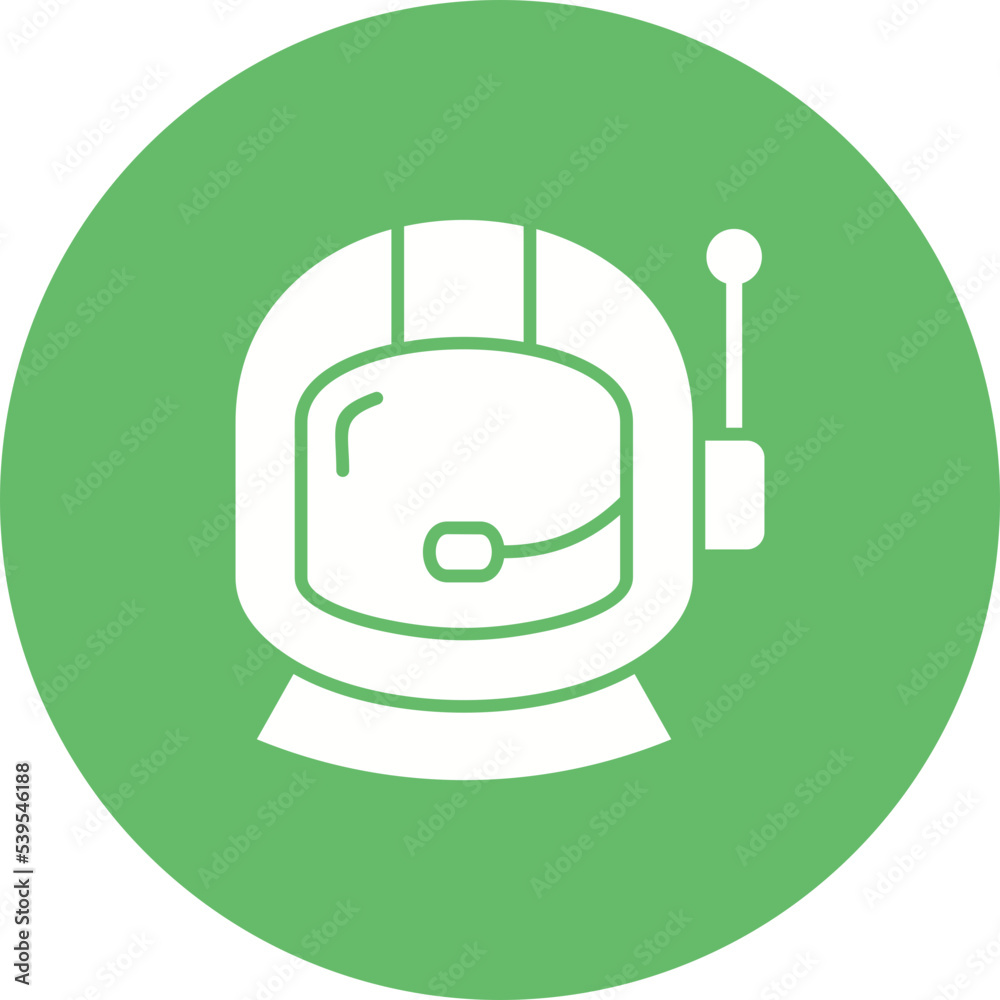 Space Helmet Multicolor Circle Glyph Inverted Icon