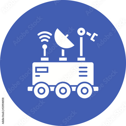 Mars Rover Multicolor Circle Glyph Inverted Icon