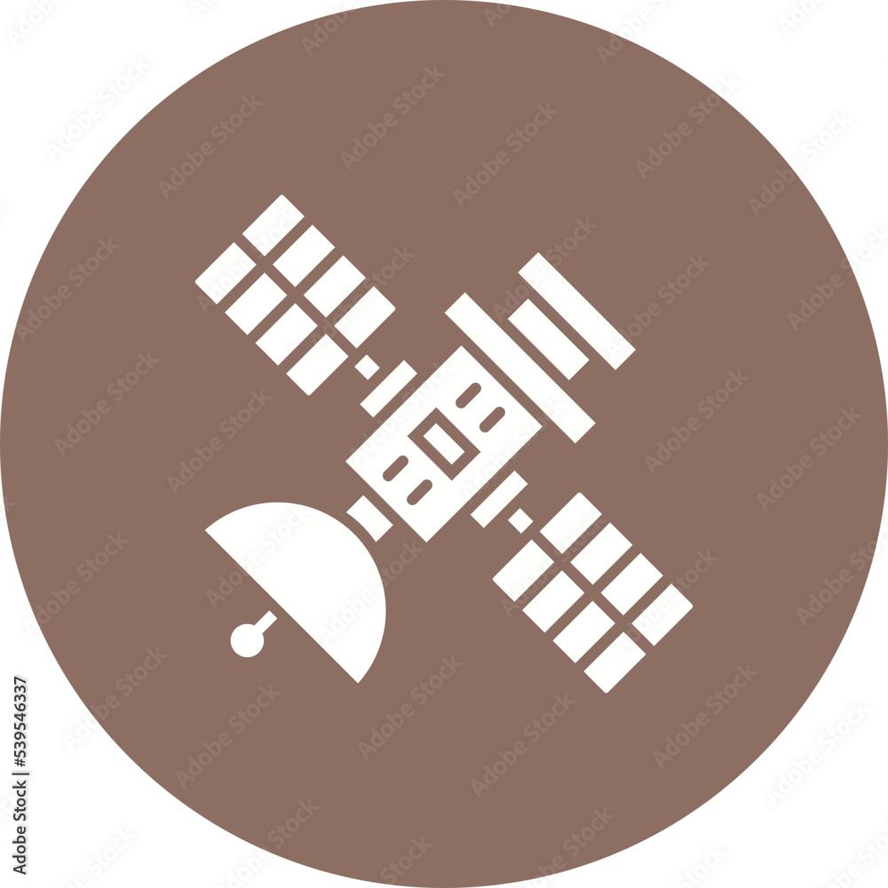 Satellite Multicolor Circle Glyph Inverted Icon