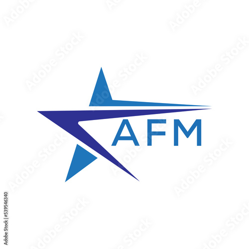 AFM letter logo. AFM blue image on white background. AFM Monogram logo design for entrepreneur and business. . AFM best icon. 