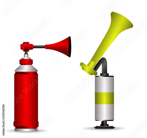 realistic portable air horn isolated photo