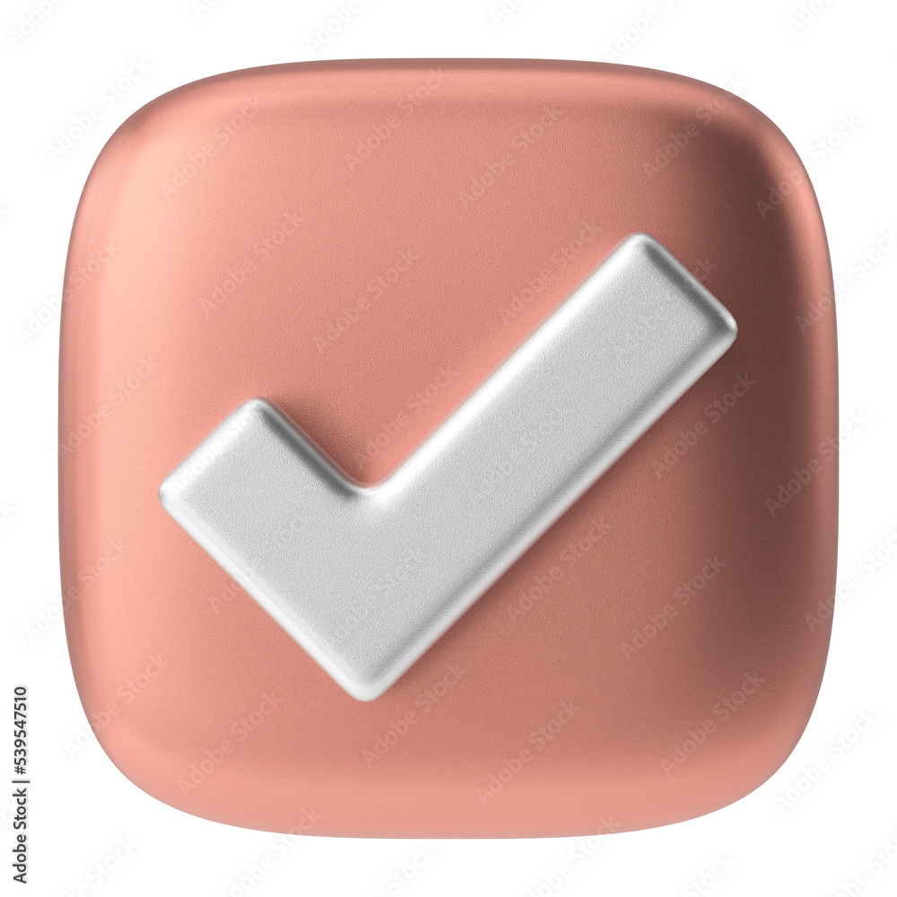 Checkbox. Check mark. 3D illustration. Checkbox. Check mark. 3D illustration.