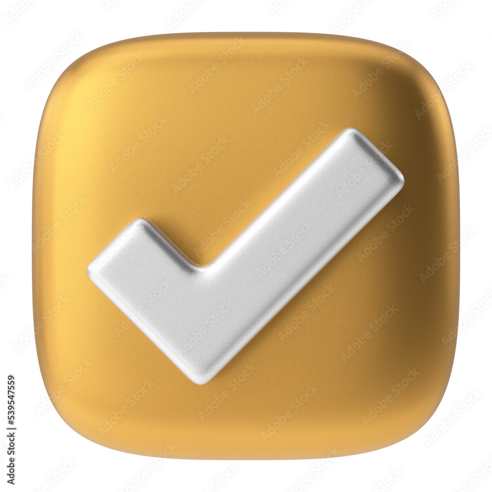 Checkbox. Check mark. 3D illustration. Checkbox. Check mark. 3D illustration.