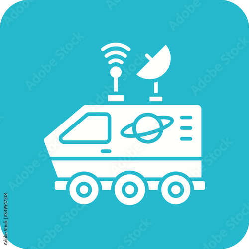 Space Rover Multicolor Round Corner Glyph Inverted Icon