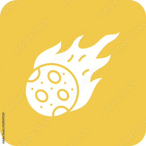 Comet Multicolor Round Corner Glyph Inverted Icon