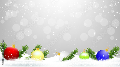 Christmas background with bokeh and snowflakes. Merry christmas and happy new year background decoration