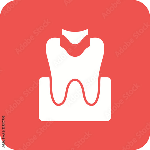 Dental Filling Multicolor Round Corner Glyph Inverted Icon