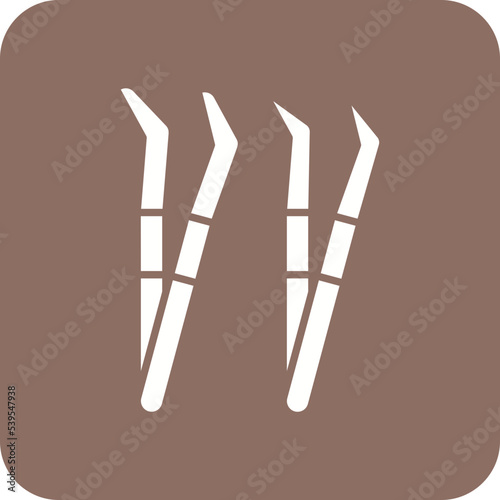Tweezers Multicolor Round Corner Glyph Inverted Icon