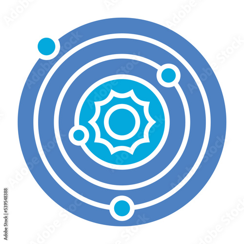Solar System Glyph Two Color Icon