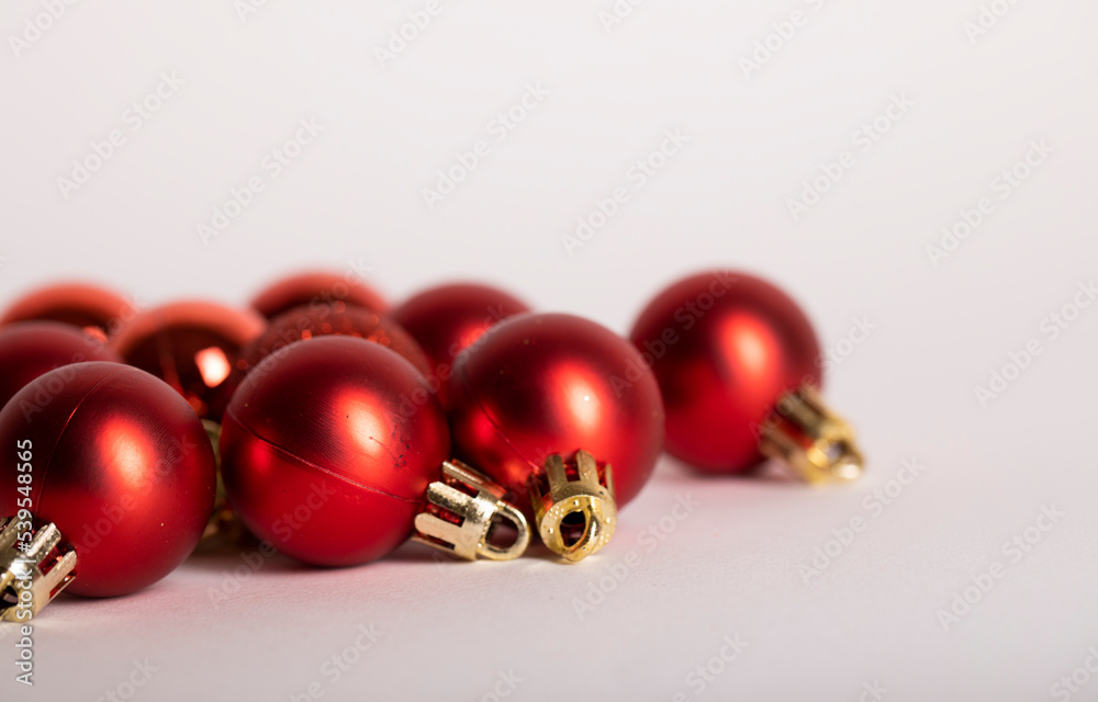 red and gold christmas balls