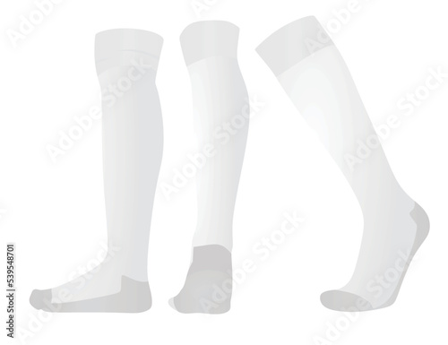 White soccer socks. vector illustration
