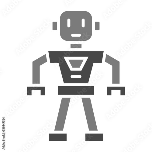 Robot Greyscale Glyph Icon