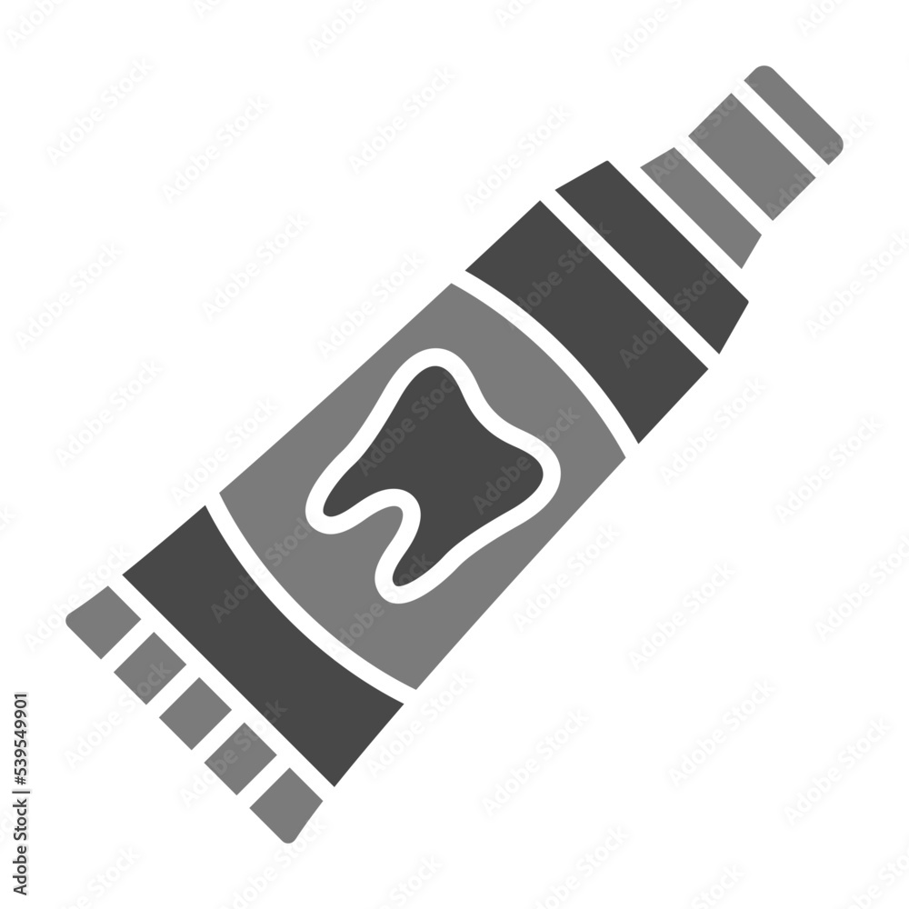 Toothpaste Greyscale Glyph Icon Toothpaste Greyscale Glyph Icon