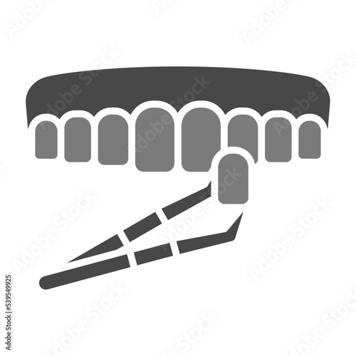 Dental Veneer Greyscale Glyph Icon
