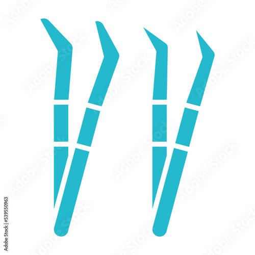 Tweezers Multicolor Glyph Icon