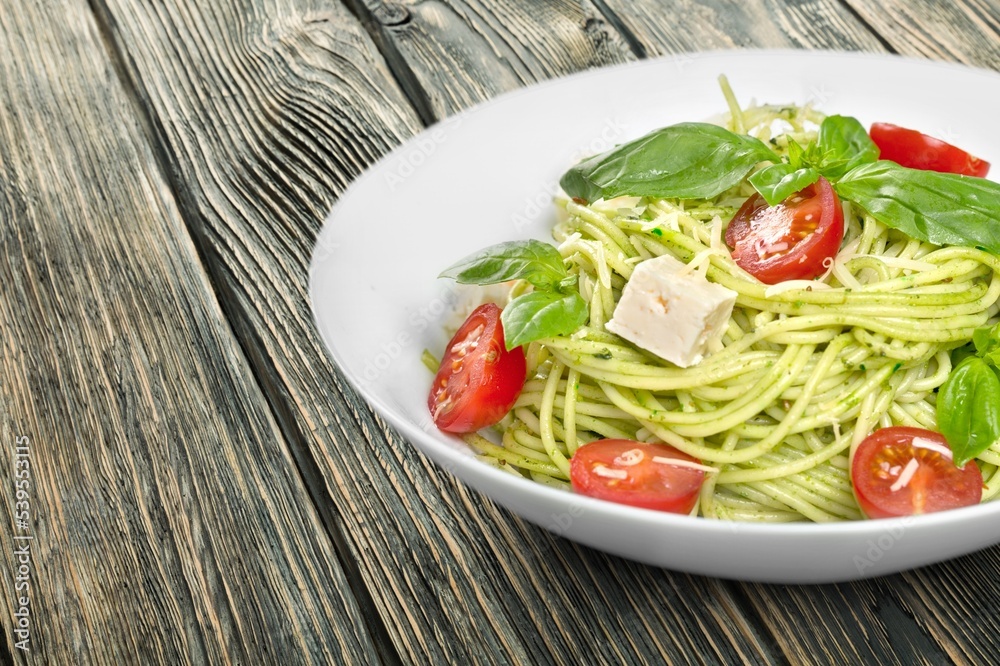 Pasta noodle dish in plate, tasty food concept. Pasta noodle dish in plate, tasty food concept.