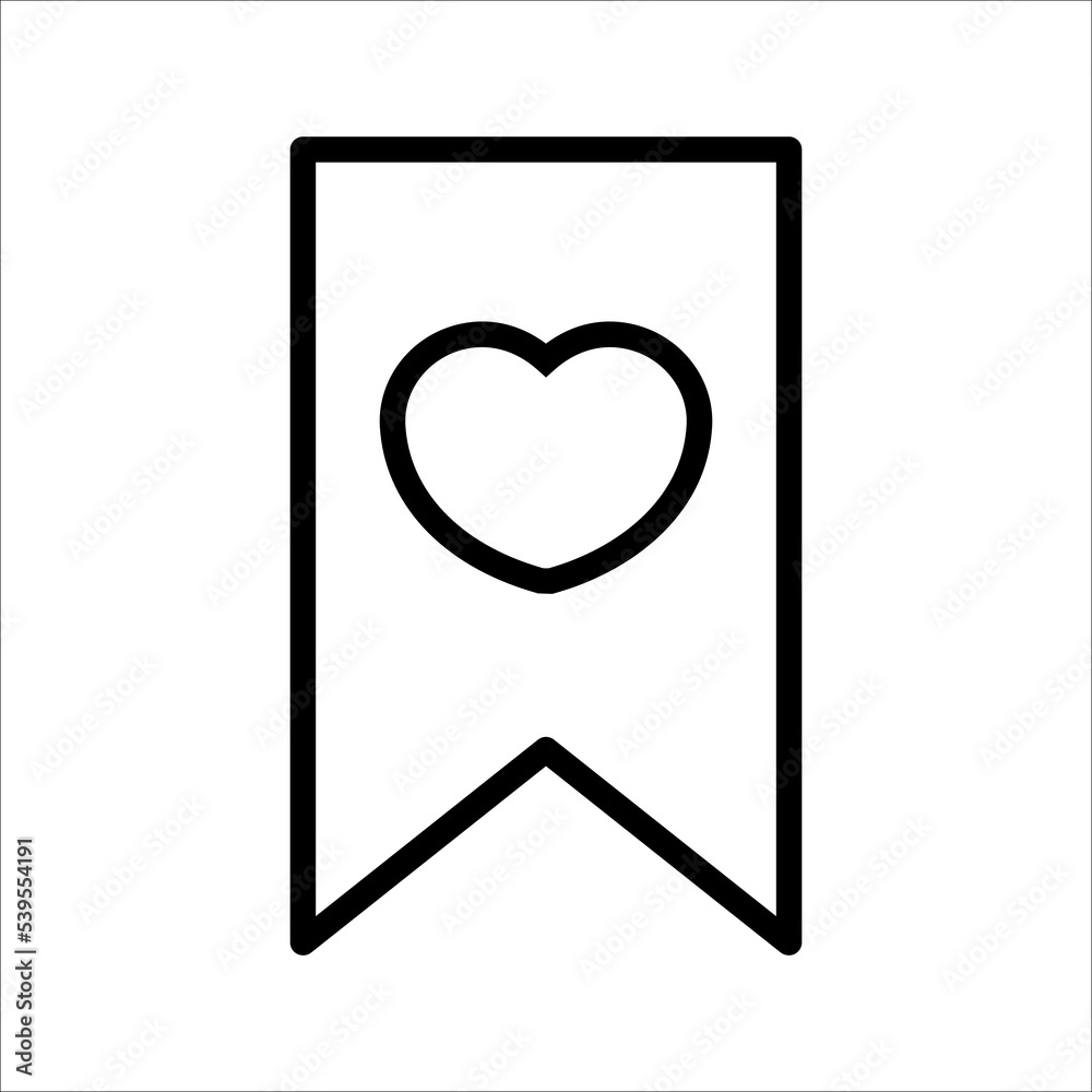 Bookmark with heart icon design, on white background, vector illustration. Bookmark with heart icon design, on white background, vector illustration.