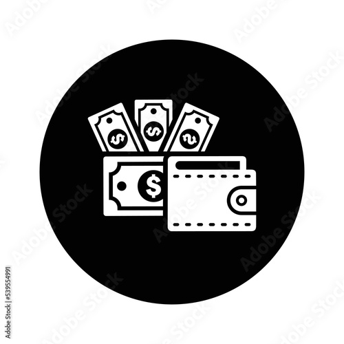 Money, cash, collection icon. Black vector design.