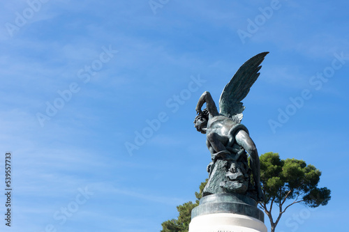 fallen angel in the Retiro Park, Madrid