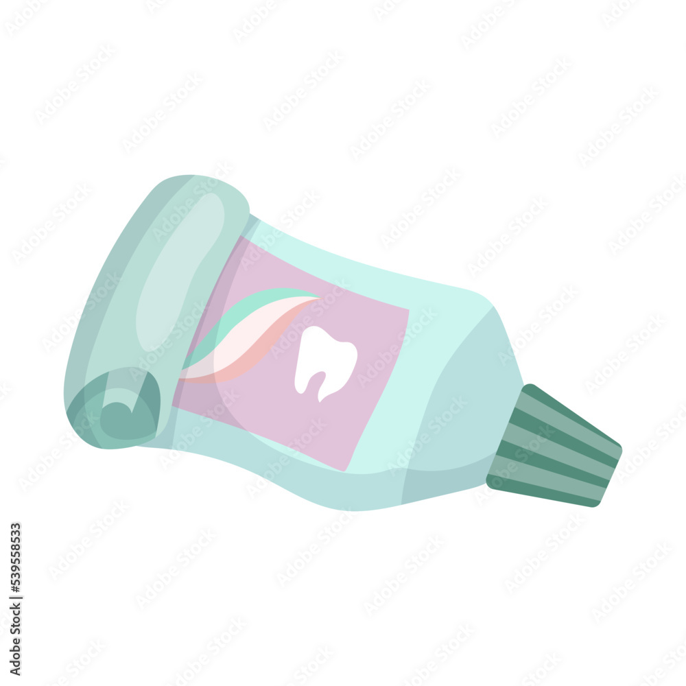 Toothpaste. Means for self-care. Vector graphics on a white background. Toothpaste. Means for self-care. Vector graphics on a white background.