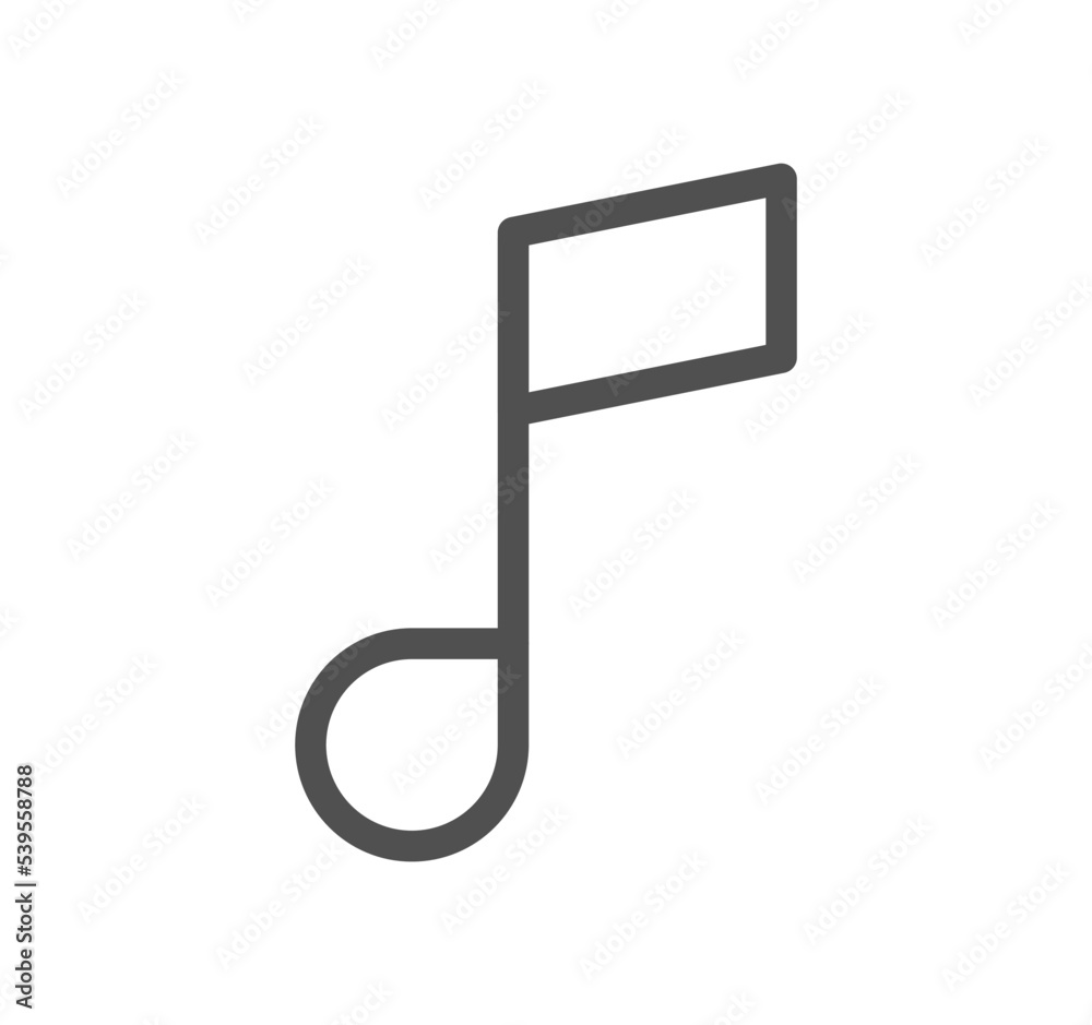Music icon outline and linear vector.
Music icon outline and linear vector.