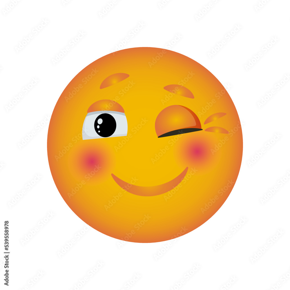 Smile cries big tears. Emoji reactions to messages for social networks. Vector smiley.