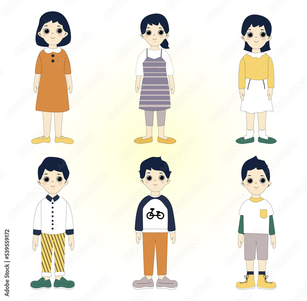 group of children in casual and festive clothes group of children in casual and festive clothes