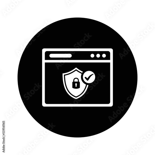 Safe, secured page, ssl icon. Black vector sketch.