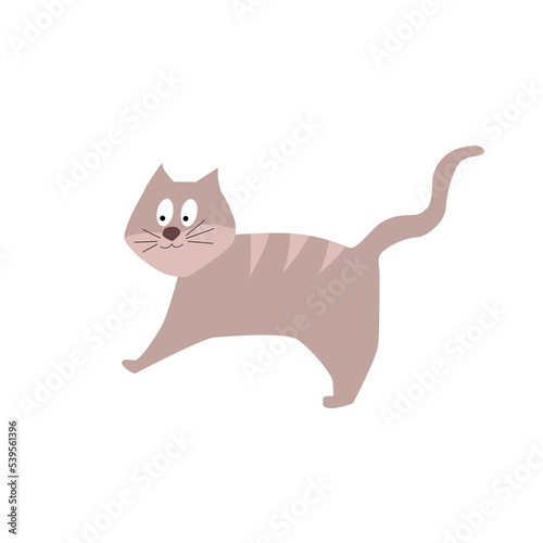 Vector illustration of a domestic cat in cartoon style. © Rata