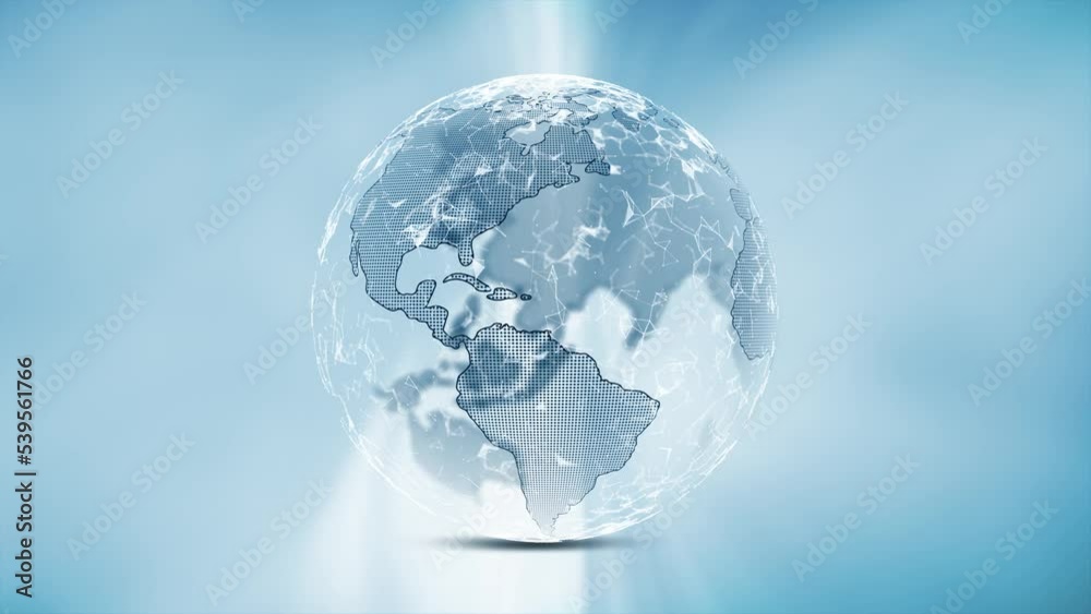 Looped 3d digital energy earth globe motion background.